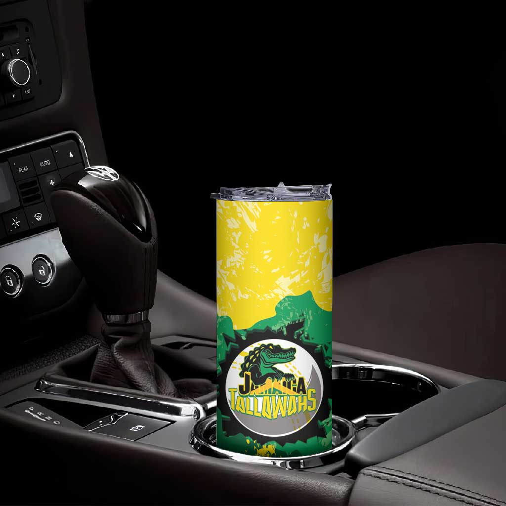Custom Afro Jamaica Cricket Skinny Tumbler Go Champions Tallawahs Grunge Style