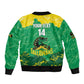 Custom Afro Jamaica Cricket Sleeve Zip Bomber Jacket Go Champions Tallawahs Grunge Style