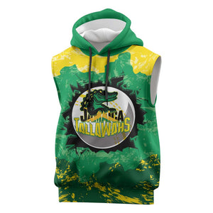 Custom Afro Jamaica Cricket Sleeveless Hoodie Go Champions Tallawahs Grunge Style - African Pride