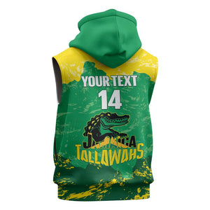 Custom Afro Jamaica Cricket Sleeveless Hoodie Go Champions Tallawahs Grunge Style - African Pride