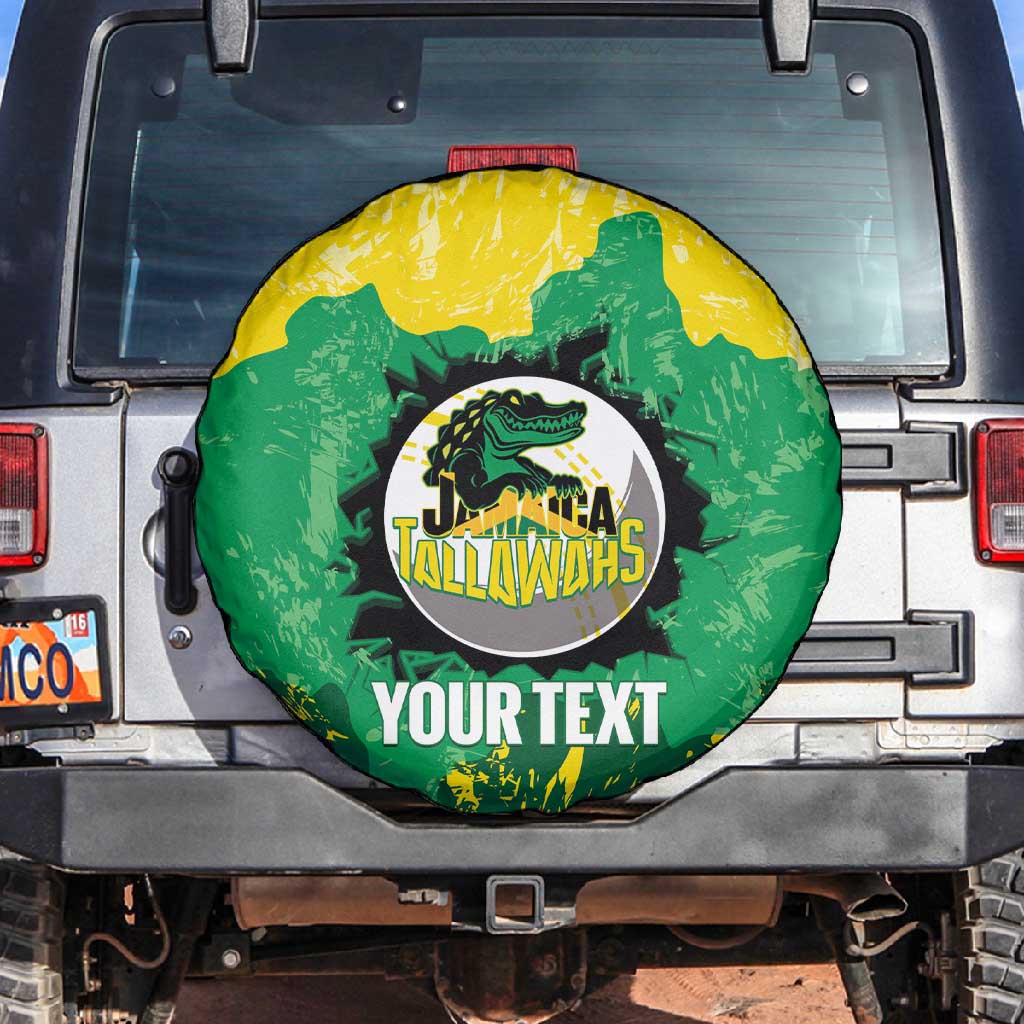 Custom Afro Jamaica Cricket Spare Tire Cover Go Champions Tallawahs Grunge Style