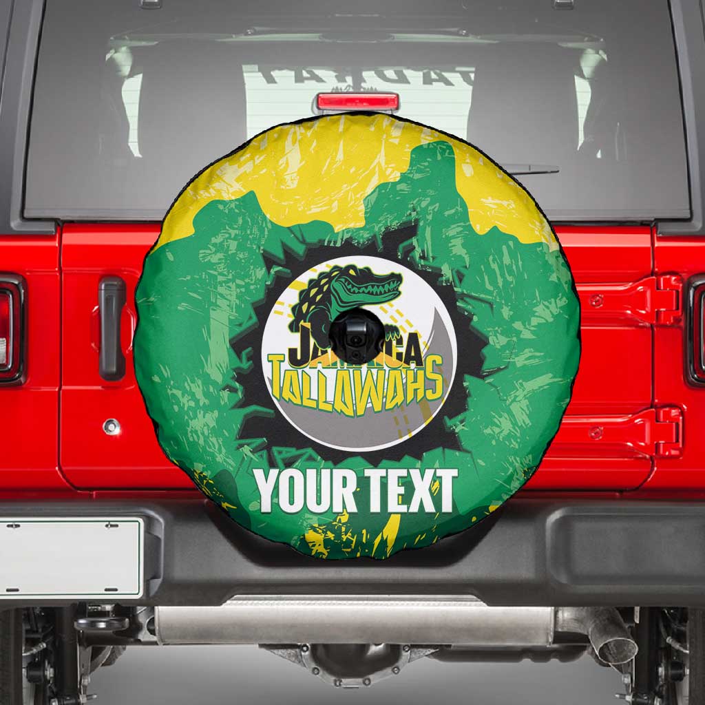 Custom Afro Jamaica Cricket Spare Tire Cover Go Champions Tallawahs Grunge Style