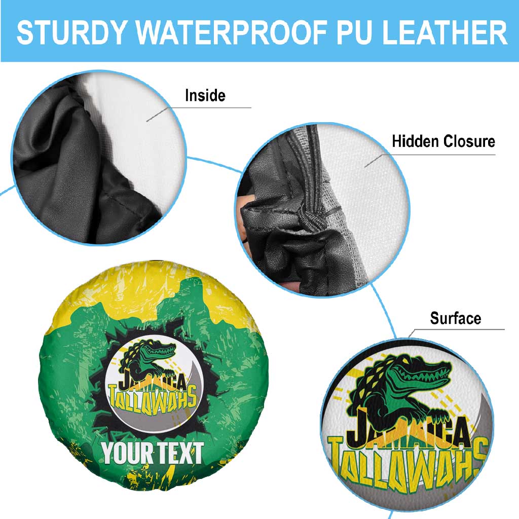Custom Afro Jamaica Cricket Spare Tire Cover Go Champions Tallawahs Grunge Style