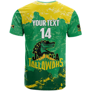 Custom Afro Jamaica Cricket T shirt Go Champions Tallawahs Grunge Style