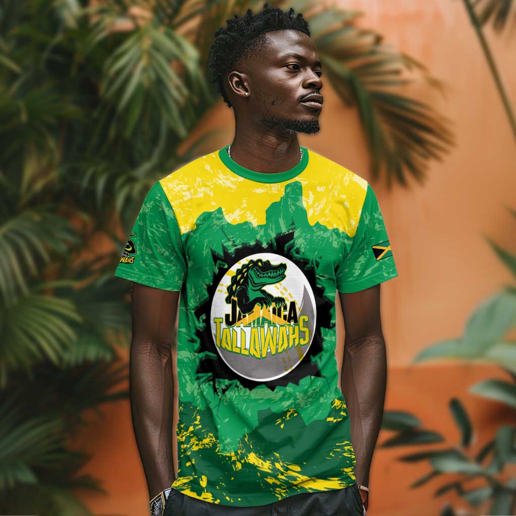Custom Afro Jamaica Cricket T shirt Go Champions Tallawahs Grunge Style