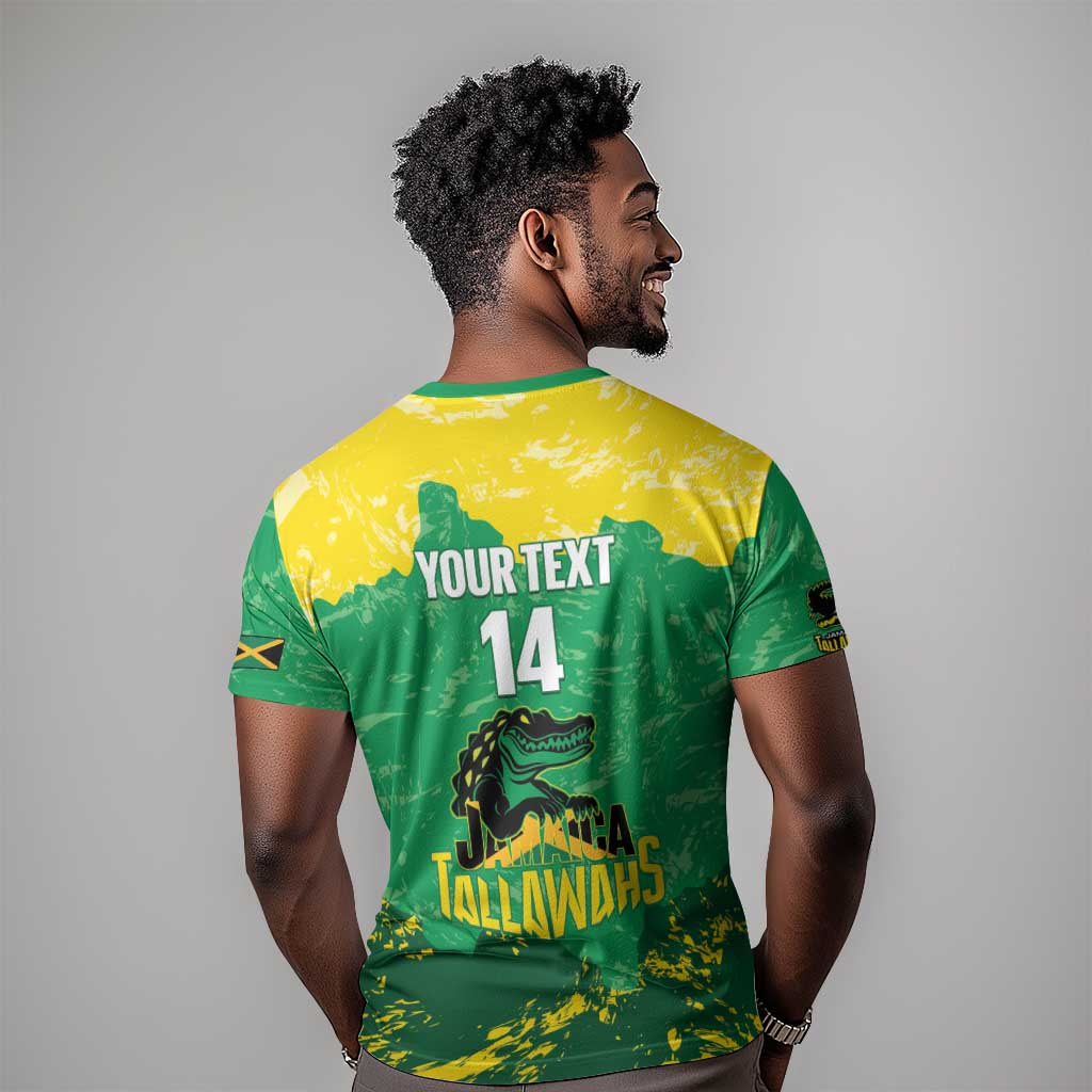 Custom Afro Jamaica Cricket T shirt Go Champions Tallawahs Grunge Style
