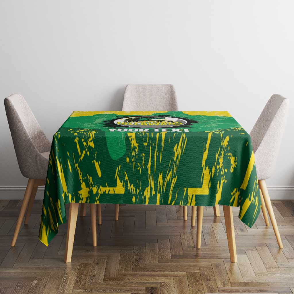 Custom Afro Jamaica Cricket Tablecloth Go Champions Tallawahs Grunge Style