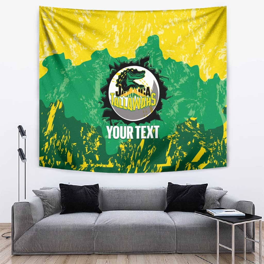Custom Afro Jamaica Cricket Tapestry Go Champions Tallawahs Grunge Style