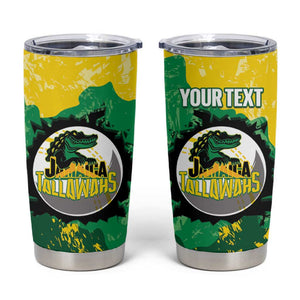 Custom Afro Jamaica Cricket Tumbler Cup Go Champions Tallawahs Grunge Style