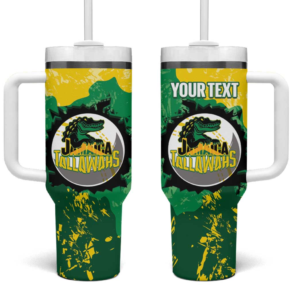 Custom Afro Jamaica Cricket Tumbler With Handle Go Champions Tallawahs Grunge Style