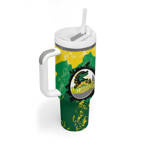 Custom Afro Jamaica Cricket Tumbler With Handle Go Champions Tallawahs Grunge Style