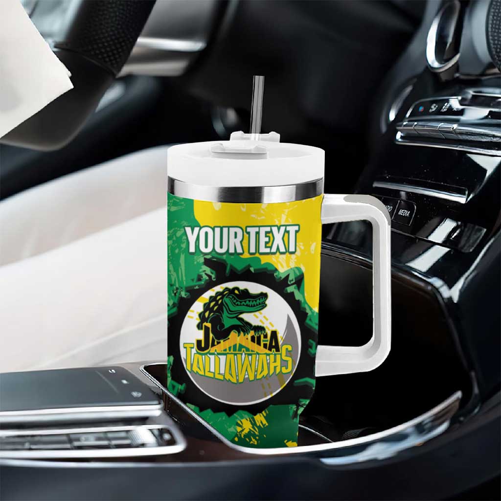 Custom Afro Jamaica Cricket Tumbler With Handle Go Champions Tallawahs Grunge Style