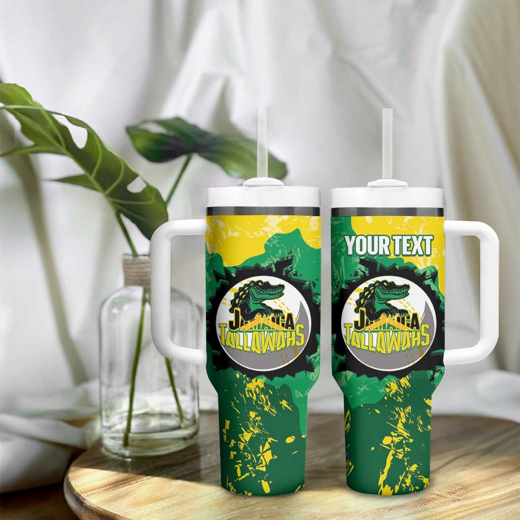 Custom Afro Jamaica Cricket Tumbler With Handle Go Champions Tallawahs Grunge Style