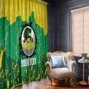 Custom Afro Jamaica Cricket Window Curtain Go Champions Tallawahs Grunge Style