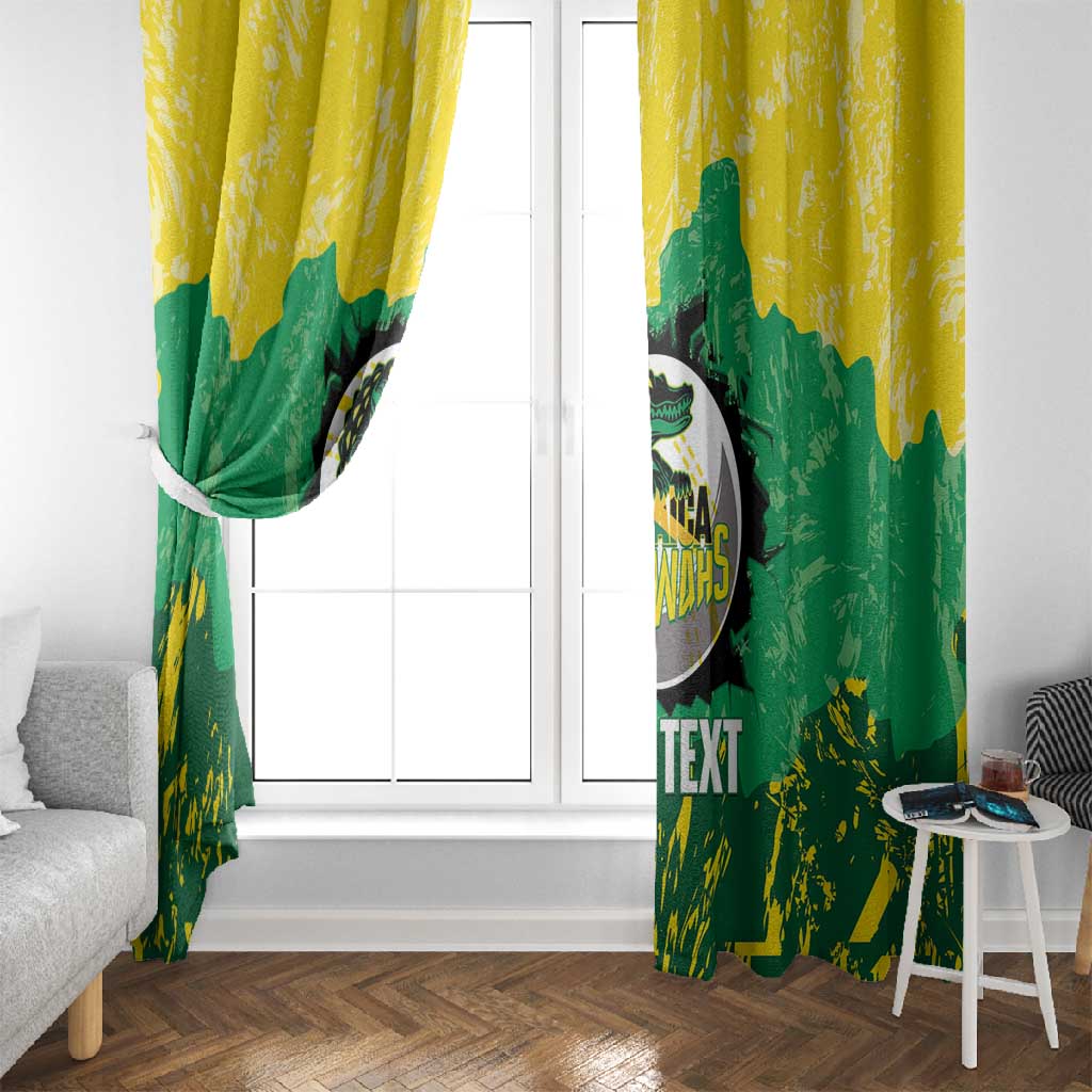 Custom Afro Jamaica Cricket Window Curtain Go Champions Tallawahs Grunge Style