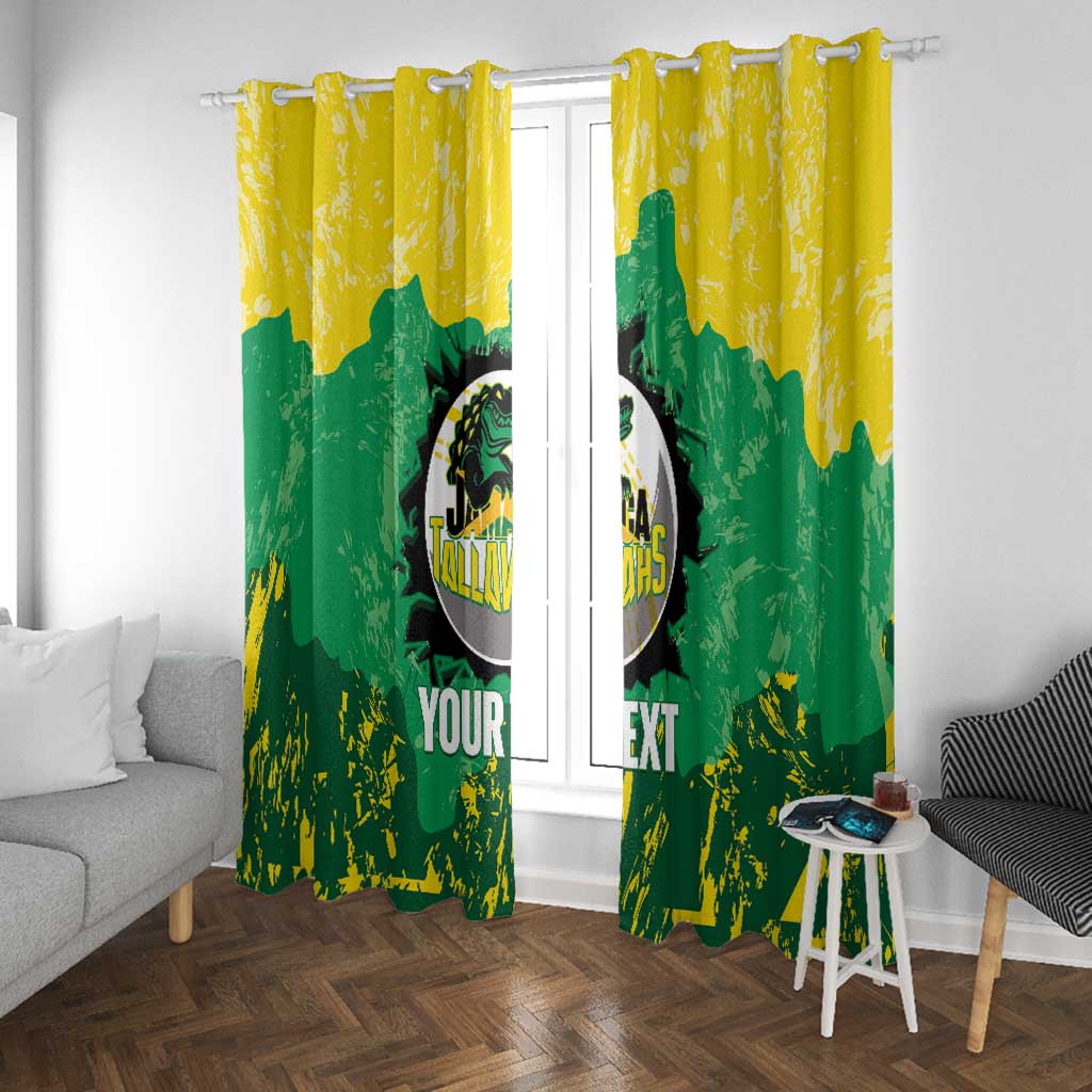 Custom Afro Jamaica Cricket Window Curtain Go Champions Tallawahs Grunge Style
