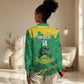 Custom Afro Jamaica Cricket Women Casual Shirt Go Champions Tallawahs Grunge Style