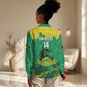 Custom Afro Jamaica Cricket Women Casual Shirt Go Champions Tallawahs Grunge Style