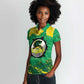 Custom Afro Jamaica Cricket Women Polo Shirt Go Champions Tallawahs Grunge Style