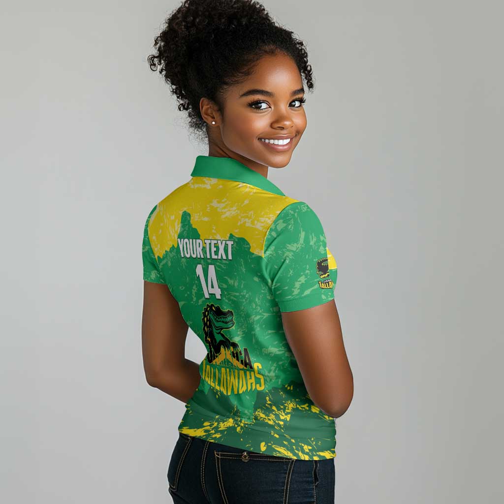 Custom Afro Jamaica Cricket Women Polo Shirt Go Champions Tallawahs Grunge Style