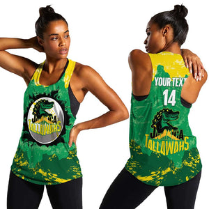 Custom Afro Jamaica Cricket Women Racerback Tank Go Champions Tallawahs Grunge Style