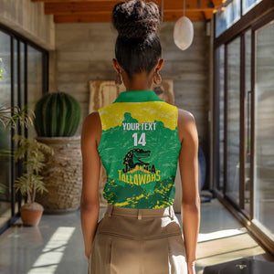 Custom Afro Jamaica Cricket Women Sleeveless Polo Shirt Go Champions Tallawahs Grunge Style