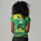 Custom Afro Jamaica Cricket Women V-Neck T-Shirt Go Champions Tallawahs Grunge Style