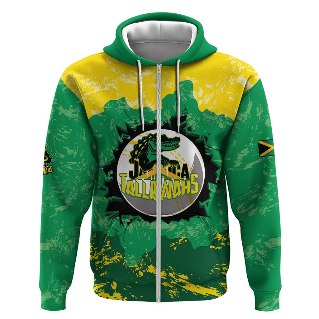 Custom Afro Jamaica Cricket Zip Hoodie Go Champions Tallawahs Grunge Style