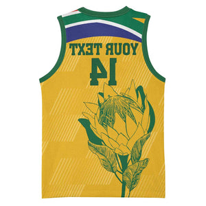 Custom South Africa Cricket Basketball Jersey Go Champions World Cup Proteas - African Pride