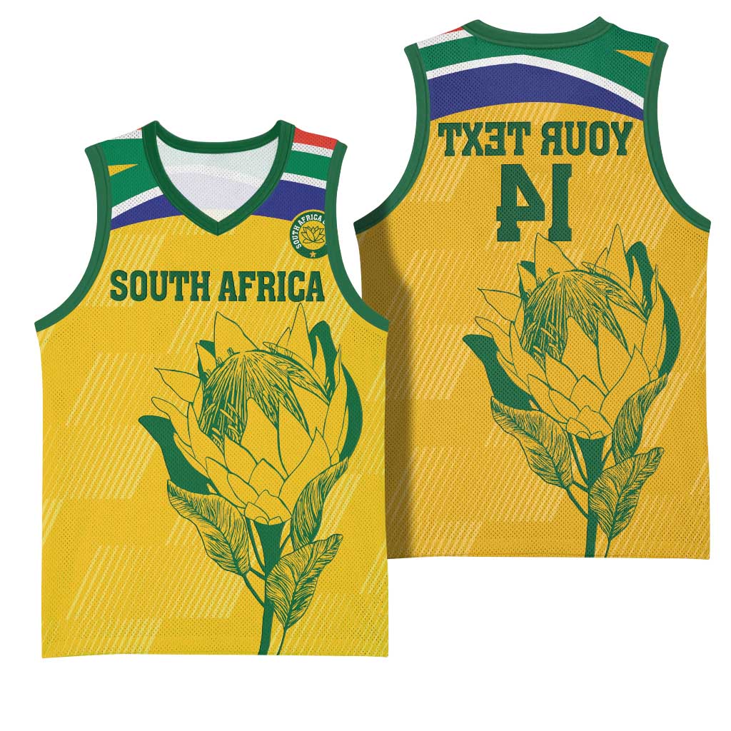 Custom South Africa Cricket Basketball Jersey Go Champions World Cup Proteas - African Pride