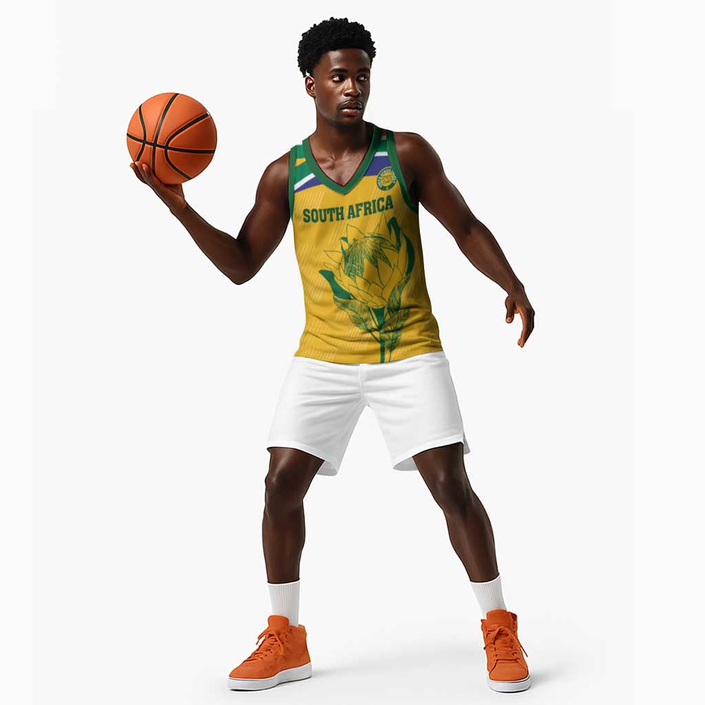 Custom South Africa Cricket Basketball Jersey Go Champions World Cup Proteas - African Pride