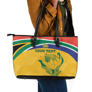 Custom South Africa Cricket Leather Tote Bag Go Champions World Cup Proteas