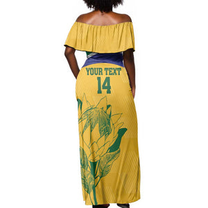 Custom South Africa Cricket Off Shoulder Maxi Dress Go Champions World Cup Proteas