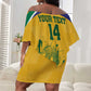 Custom South Africa Cricket Off Shoulder Short Dress Go Champions World Cup Proteas LT14