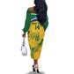 Custom South Africa Cricket Off The Shoulder Long Sleeve Dress Go Champions World Cup Proteas