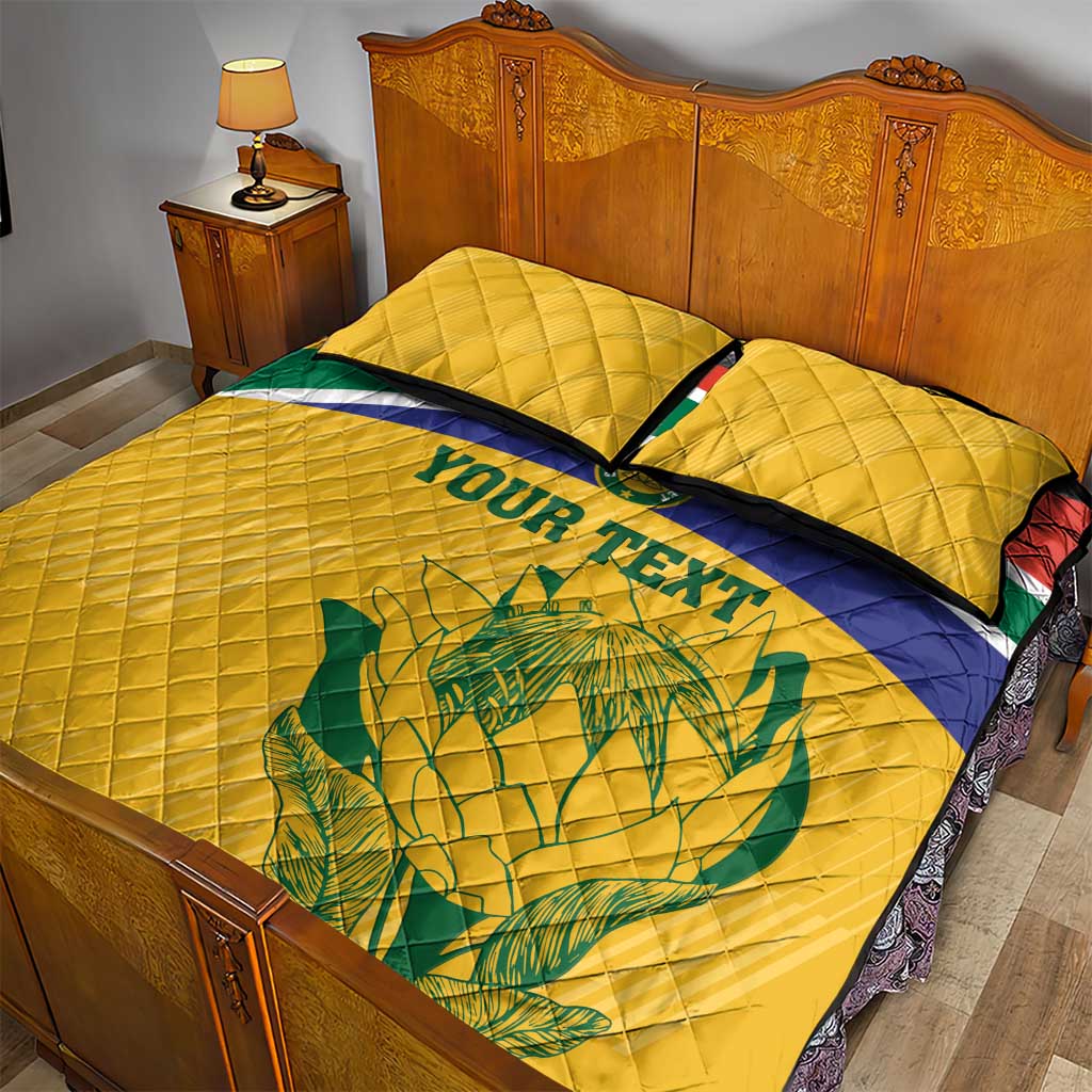 Custom South Africa Cricket Quilt Bed Set Go Champions World Cup Proteas