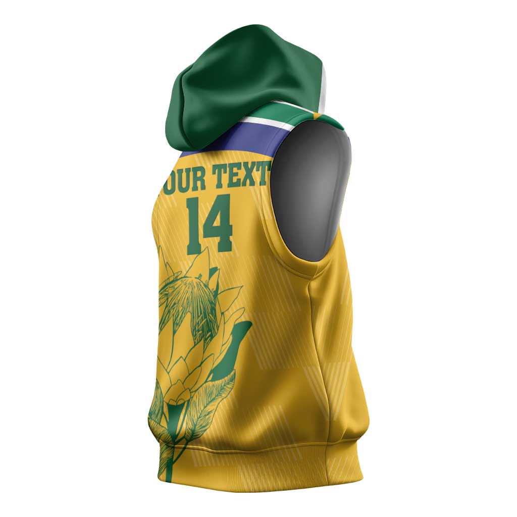 Custom South Africa Cricket Sleeveless Hoodie Go Champions World Cup Proteas - African Pride
