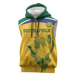 Custom South Africa Cricket Sleeveless Zip Hoodie Go Champions World Cup Proteas - African Pride