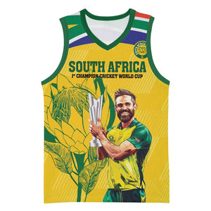 South Africa Cricket Basketball Jersey 1st Champions World Cup Proud Of Our Boys - African Pride