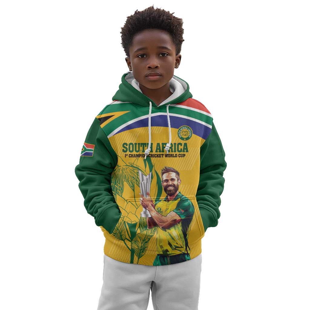 South Africa Cricket Kid Hoodie 1st Champions World Cup Proud Of Our Boys