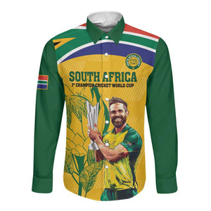 South Africa Cricket Long Sleeve Button Shirt 1st Champions World Cup Proud Of Our Boys