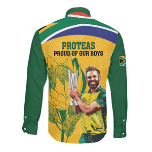South Africa Cricket Long Sleeve Button Shirt 1st Champions World Cup Proud Of Our Boys