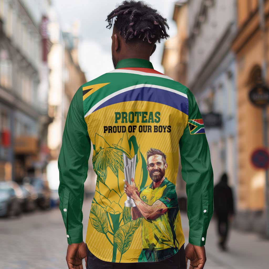 South Africa Cricket Long Sleeve Button Shirt 1st Champions World Cup Proud Of Our Boys