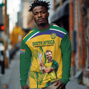 South Africa Cricket Long Sleeve Shirt 1st Champions World Cup Proud Of Our Boys LT14