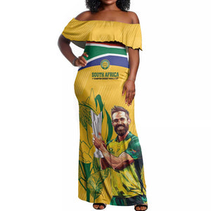 South Africa Cricket Off Shoulder Maxi Dress 1st Champions World Cup Proud Of Our Boys