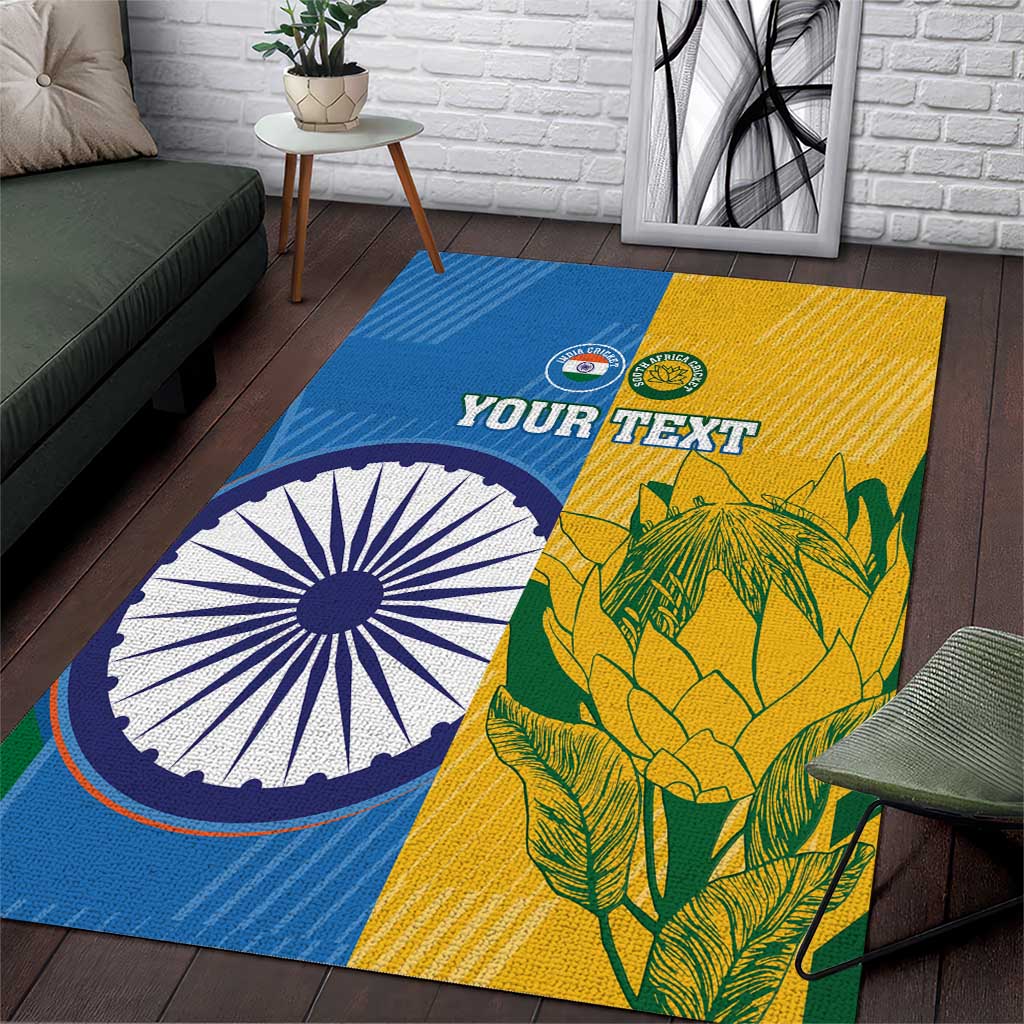 Custom India And South Africa Cricket Area Rug 2024 Together Dynamic ...