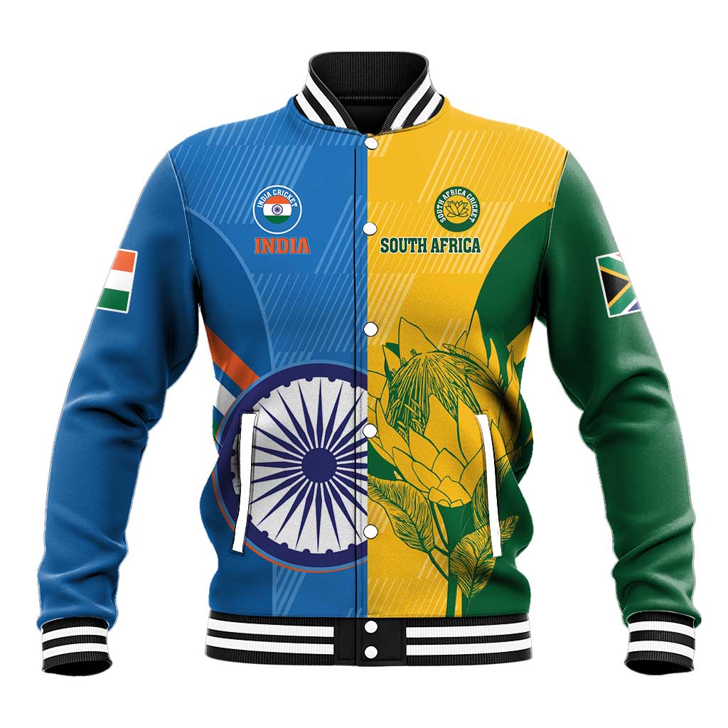Custom India And South Africa Cricket Baseball Jacket 2024 Together Dynamic Version LT14