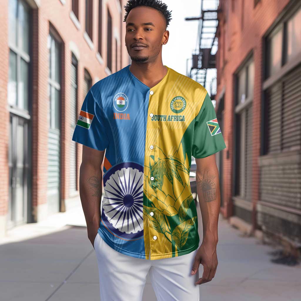 Custom India And South Africa Cricket Baseball Jersey 2024 Together Dynamic Version