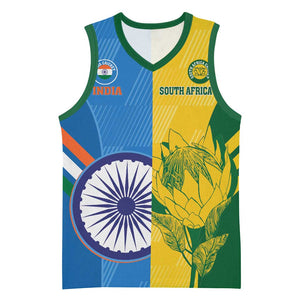 Custom India And South Africa Cricket Basketball Jersey 2024 Together Dynamic Version - African Pride