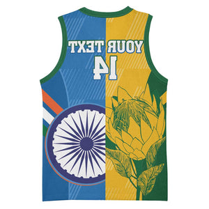 Custom India And South Africa Cricket Basketball Jersey 2024 Together Dynamic Version - African Pride